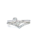 18K White Gold Set V Diamond Ring