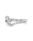 18K White Gold Set V Diamond Ring