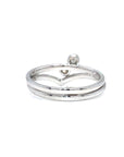 18K White Gold Set V Diamond Ring