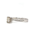 18K White Gold Large Illusion Blade Shoulder Diamond Ring
