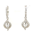 18K White Gold Eyes Dangle Diamond Earrings