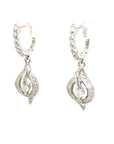 18K White Gold Eyes Dangle Diamond Earrings