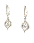 18K White Gold Eyes Dangle Diamond Earrings