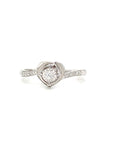 18K White Gold Heart Mist Diamond Ring