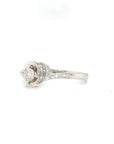 18K White Gold Heart Mist Diamond Ring