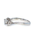 18K White Gold Heart Swirl Diamond Ring