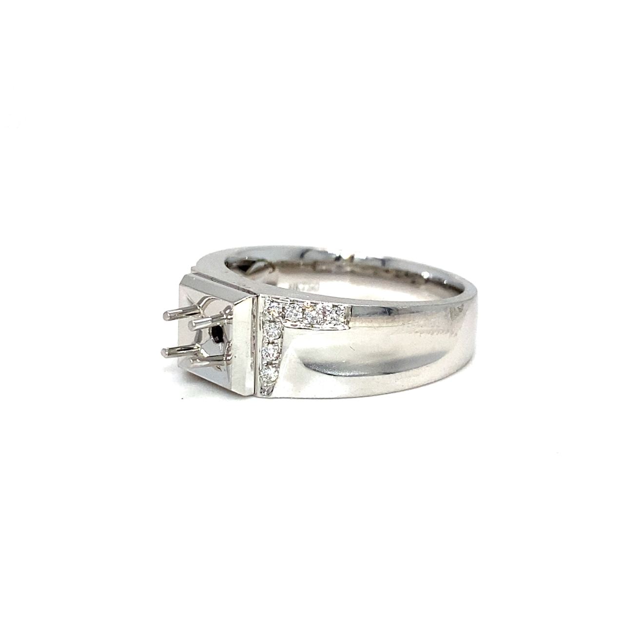 18K White Gold Diamond Men's Ring Setting
