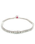 18K White Gold Round Ruby Slim Tennis Diamond Bracelet