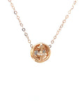 18K Rose Gold Circle Sagittaruis Diamond Necklace