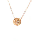 18K Rose Gold Circle Sagittaruis Diamond Necklace