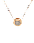18K Rose Gold Circle Sagittaruis Diamond Necklace