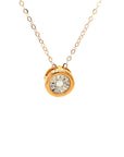 18K Rose Gold Circle Scorpio Diamond Necklace