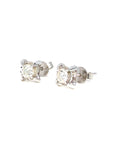 18K White Gold Simple Illusion Max Square Diamond Earrings