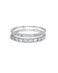 18K White Gold Double Roll Diamond Ring