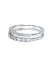 18K White Gold Double Roll Diamond Ring