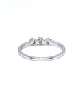 18K White Gold Three Cluster Diamond Ring