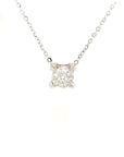 18K White Gold Round Composite Diamond Necklace