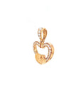 18K Rose Gold Double Inside Heart Diamond Pendant