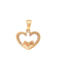 18K Rose Gold Double Inside Heart Diamond Pendant