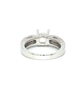 18K White Gold Top High Square Prongs Diamond Ring
