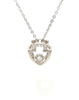 18K White Gold Open V Dancing Stone Diamond Necklace