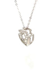 18K White Gold Open V Dancing Stone Diamond Necklace