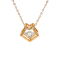 18K Rose Gold Geometry Dancing Stone Diamond Necklace