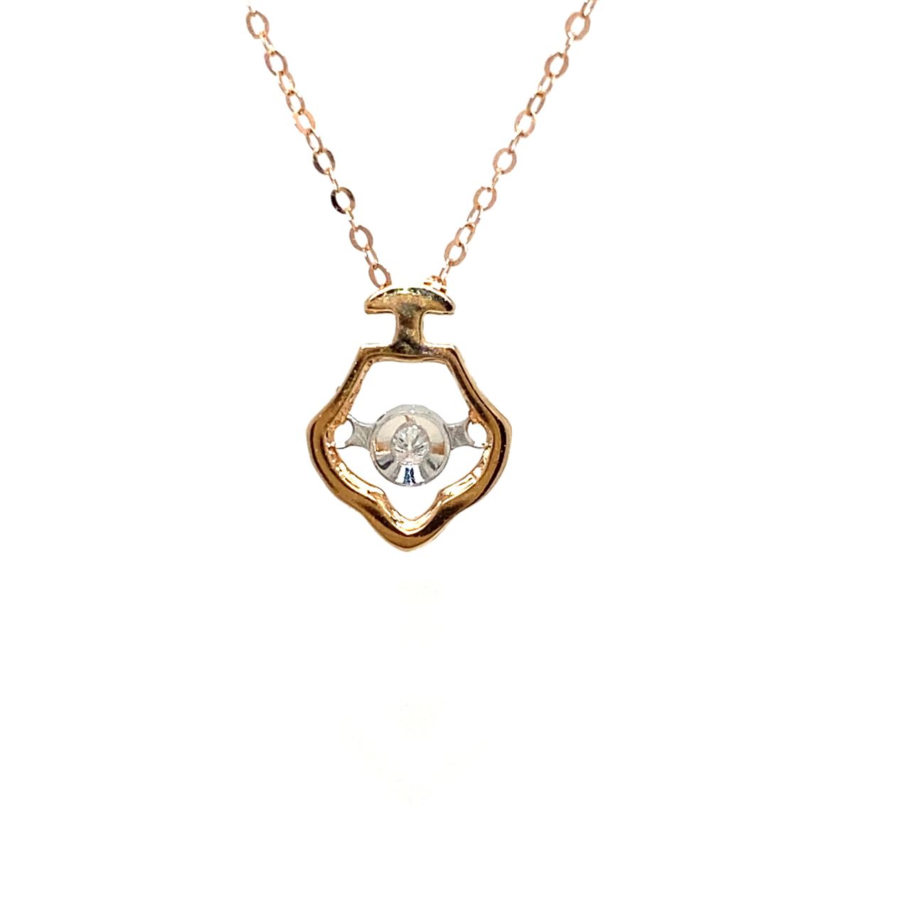 18K Rose Gold Anchor Dancing Stone Diamond Charms Pendant