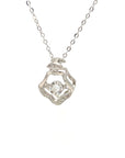 18K White Gold Anchor Dancing Stone Diamond Necklace