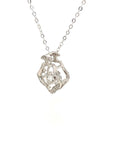 18K White Gold Anchor Dancing Stone Diamond Necklace