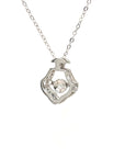 18K White Gold Anchor Dancing Stone Diamond Necklace