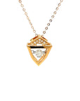 18K Rose Gold Geometry Sharp V Dancing Stone Diamond Necklace