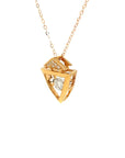 18K Rose Gold Geometry Sharp V Dancing Stone Diamond Necklace