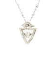 18K White Gold Sharp Pentagon Dancing Stone Diamond Necklace
