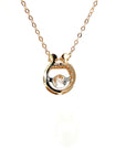 18K Rose Gold Round Robot Dancing Stone Diamond Necklace