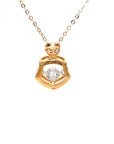 18K Rose Gold Pentagon Geometry Dancing Stone Diamond Necklace