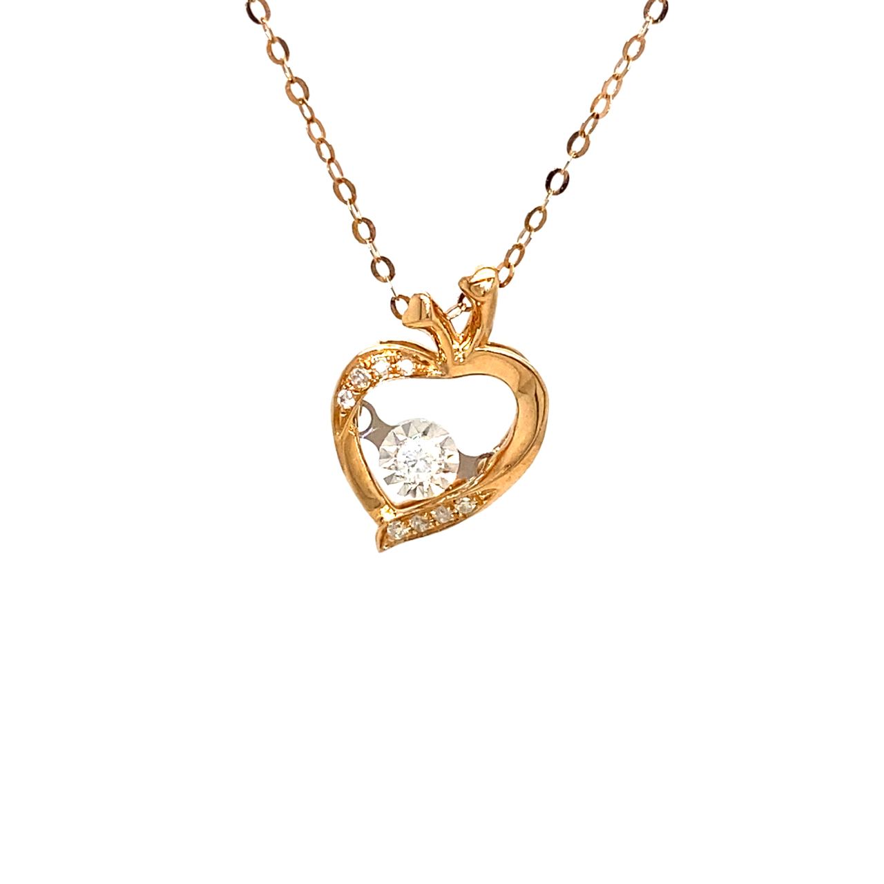 18K Rose Gold Apple Dancing Stone Diamond Necklace