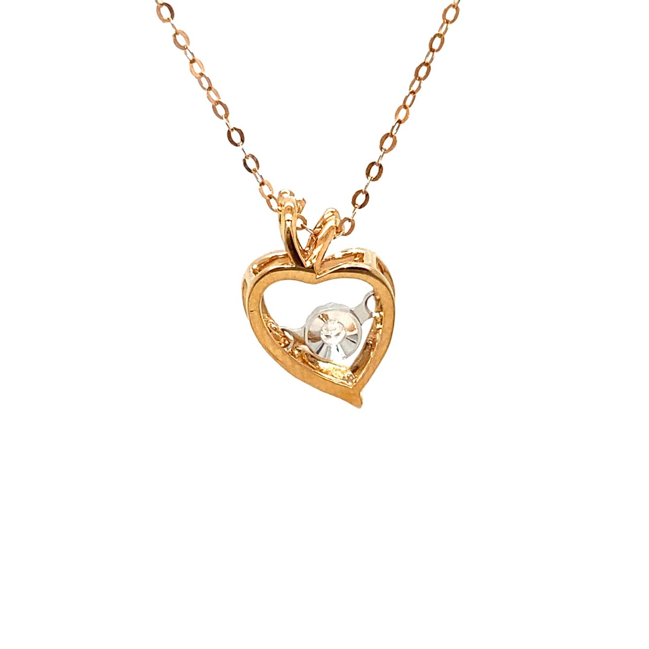 18K Rose Gold Apple Dancing Stone Diamond Necklace