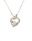 18K White Gold Apple Danceing Stone Diamond Necklace