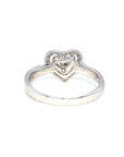 18K White Gold Max Heart Lotus Illusion Diamond Ring
