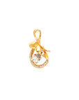 18K Rose Gold Butterfly Round Diamond Charms Pendant