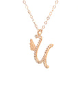 18K Rose Gold Stylish Wings Alphabet X Full Diamond Necklace