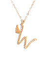 18K Rose Gold Stylish Wings Alphabet W Full Diamond Necklace