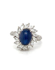 18K White Gold Sapphire Diamond Ring