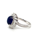 18K White Gold Sapphire Diamond Ring