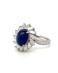 18K White Gold Sapphire Diamond Ring
