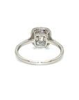 18K White Gold Double Small  Halo Cushion Fancy Yellow Diamond Ring