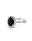 18K White Gold Diamond Sapphire Ring