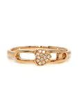 18K Rose Gold Heart Pin Diamond Ring