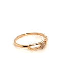 18K Rose Gold Star Pin Diamond Ring